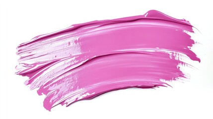 Delicate pink glossy paint spread over a white background, with wide brush strokes forming an elegant, soft textured pattern,