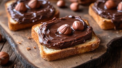Delicious Chocolate Hazelnut Spread on Toast