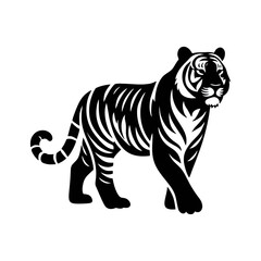 Obraz premium tiger icon silhouette black white