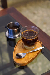 The nice taste of indonesian coffee in Purwokerto City, Central Java, Indonesia. It was taken on november 20, 2024 by a professional. It's a nice coffee with Indonesian culture