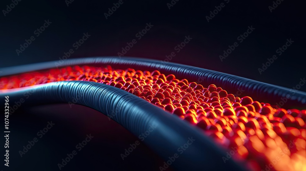 Poster abstract glowing red and black technological design isolated on a dark background.