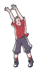 ブロックをする男の子のイラスト