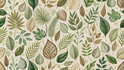 Hand Drawn  Leaf Pattern for Nature Inspired Design