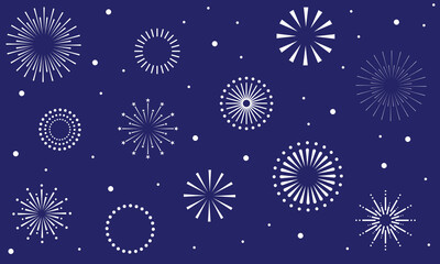 Fireworks background, fireworks vector border, frame. Christmas, New Year background. Vector illustration. EPS 10
