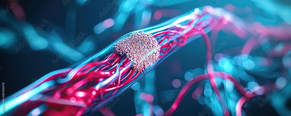 Poster Close-up of artificial neural network wires in vibrant colors.