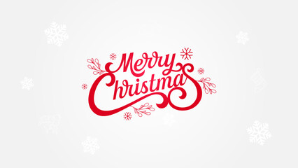 Merry Christmas Text Design on white background – Ideal for Festive Social Media Marketing, Vector Illustration