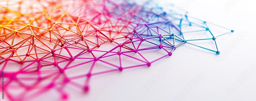 Aufkleber colorful abstract network pattern on a white isolate background.