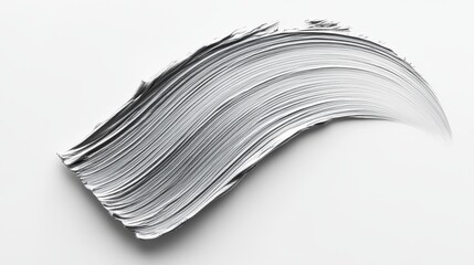 Silver paint brush stroke isolated on white background