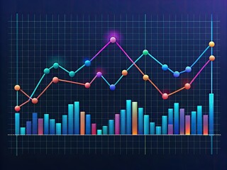 Obraz premium Historical Trading Volumes Line Graph for Strategic Decision-Making