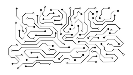 Black and White Circuit Background Vector: A Perfect Tech-Inspired for Digital, Engineering, and Electronic Themes.