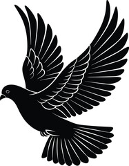 Dove Is Flying Vector Art, Illustration with Plane Icon Logo
