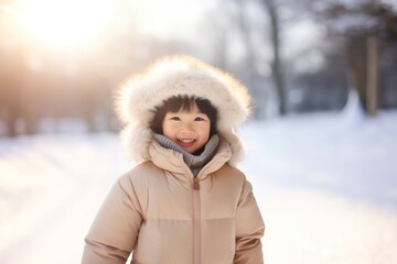 Fototapeta premium Outdoors snow portrait jacket.
