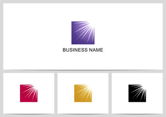 Ray Light Shine Square Logo Design