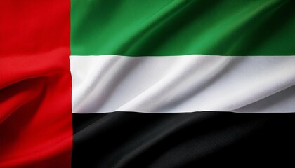 Obraz premium The red, white, green, and black colors of the UAE flag, a powerful and iconic image of national pride
