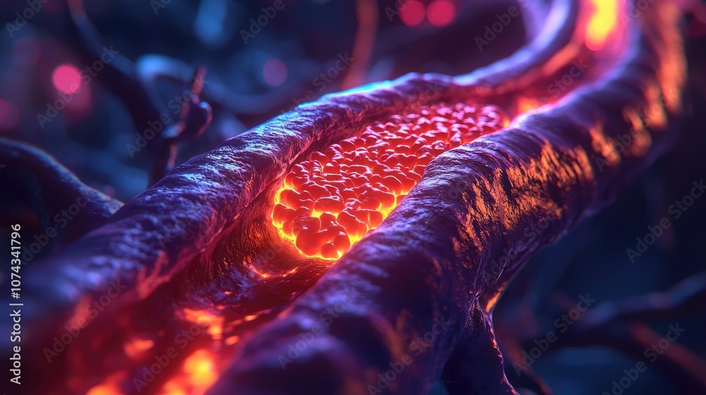 Poster Abstract representation of glowing neural pathways in vibrant colors.