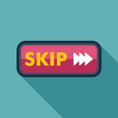 Skip button with arrow is showing forward and passing content