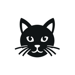 Cat head silhouette vector illustration