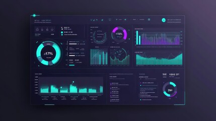 Obraz premium A digital dashboard displaying data analytics and performance metrics.