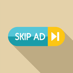 Skip ad button allowing users to avoid online advertisement and proceed to desired content