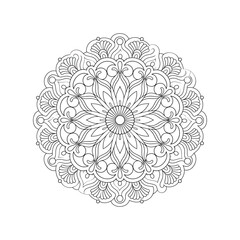 Intricate Mandala Floral Pattern for Coloring Pages