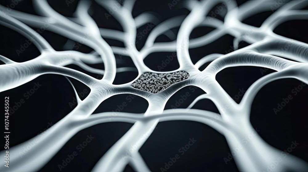 Poster Abstract representation of a neural network with intricate details.