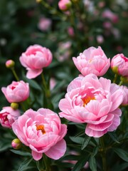 Fototapeta premium A beautiful pink peony flower background, perfect for weddings, celebrations, and spring themes, design