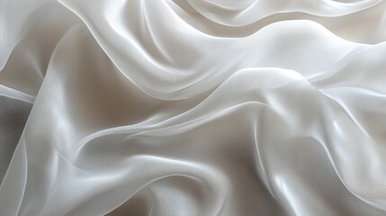 Obraz premium Translucent background with abstract, wavy lines in faint grey tones, adding movement while keeping a light and minimal aesthetic