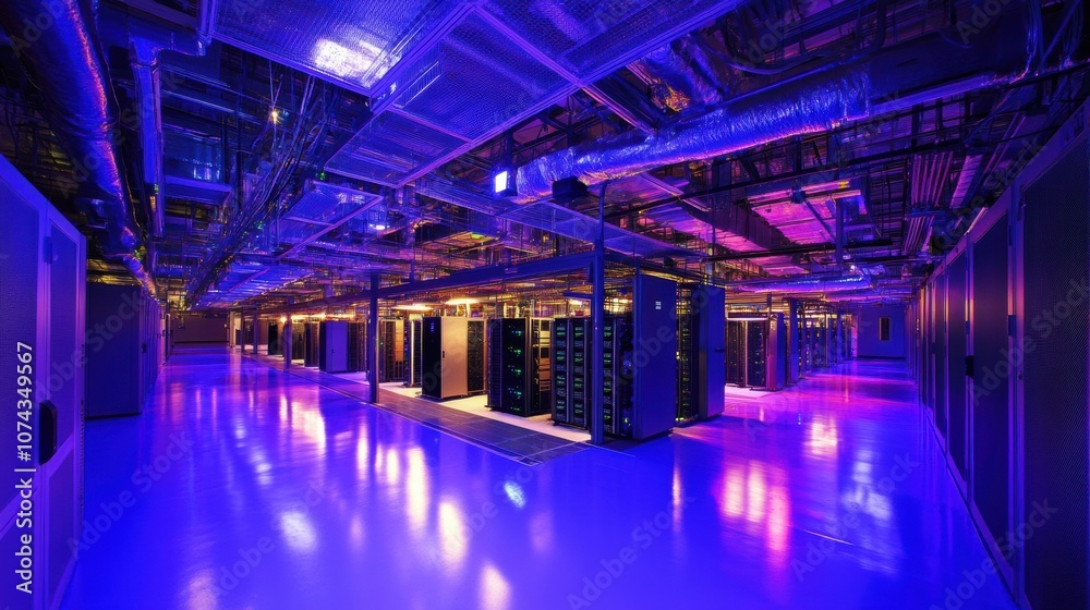 Poster secure datacenter with emergency lighting features