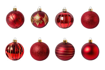Festive Red Christmas Ornaments Collection