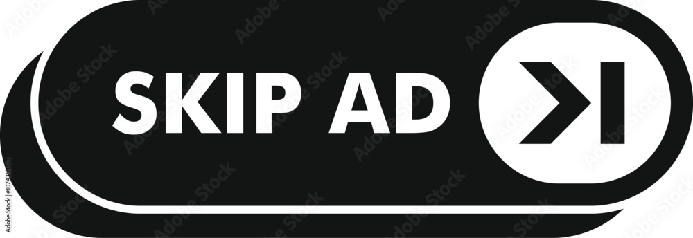 Poster skip ad button inviting users to skip advertisement, providing control over online viewing experienc