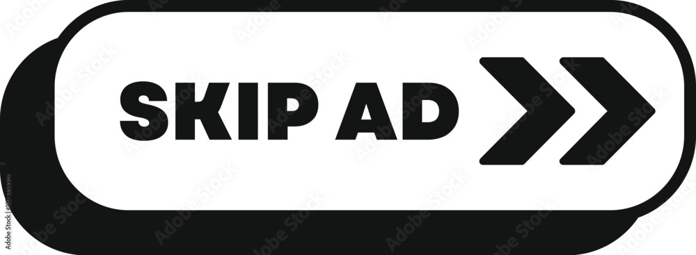 Poster skip ad button allowing users to avoid watching online advertisements