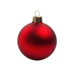 Vibrant Red Christmas Ornament Against a White Background