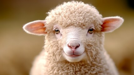 A close up of a sheep looking at the camera
