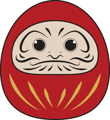 daruma illustration traditional toy japanese