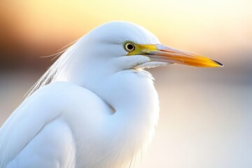 Fototapeta premium A close up of a white bird with a yellow beak