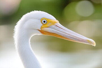 Fototapeta premium A close up of a white bird with a yellow beak