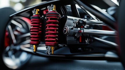 Fototapeta premium Close-Up of Sports Car Chassis Suspension System
