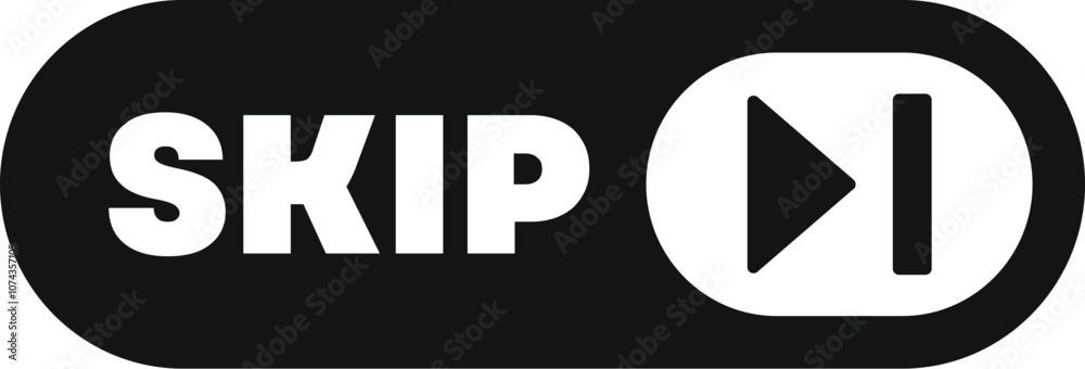 Poster skip button showing forward and pause signs, allowing users to jump ahead or pause multimedia conten