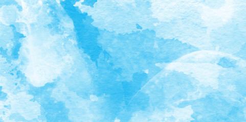 watercolor scraped grungy paper texture, Blue sky clouds texture, Hand painted cloudy sky blue watercolor background, Creative vintage light sky blue background with various clouds and fogg.