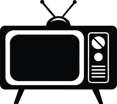 recommend clip art: Retro old tv silhouette vector old television icon