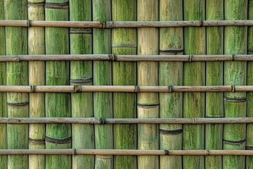 Green bamboo fence