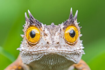 Fototapeta premium A close up of a lizard with yellow eyes
