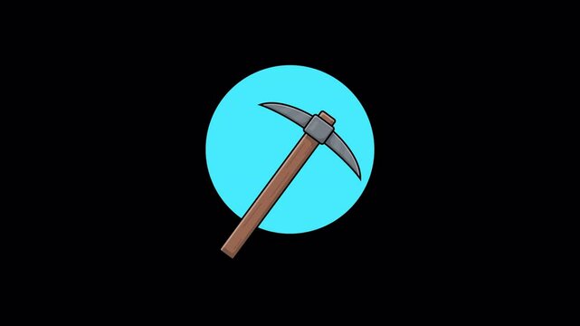 Pickaxe Logo Animation Video - Transparent