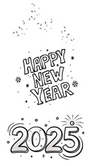Fototapeta premium happy new year silhoutte vector