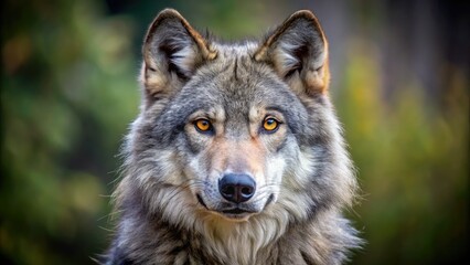 Majestic gray wolf portrait showcasing its intense gaze, embodying wild beauty and the spirit of the wilderness, perfect for wildlife enthusiasts and nature photographers.