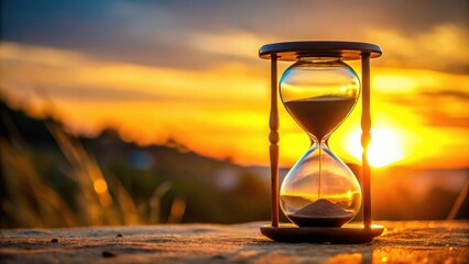 Hourglass in twilight sunlight, time, hourglass, twilight, illuminated, sunlight, sand, passing, countdown, measurement, antique