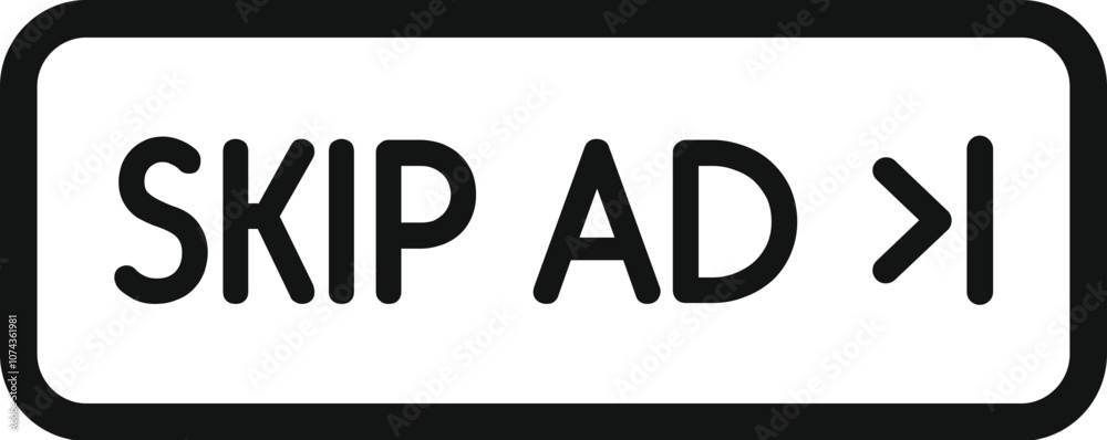 Poster skip ad button allowing users to bypass online advertising, enhancing user experience and providing 