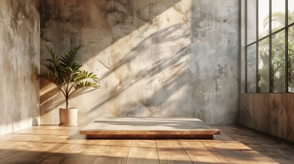 Minimalist room with plant