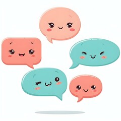 Colorful talking bubbles in various shapes perfect for communication design and speech projects