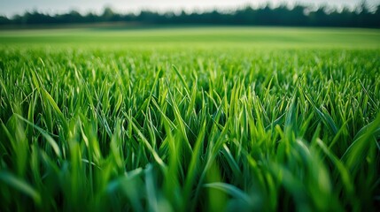 Obraz premium Lush green grass field